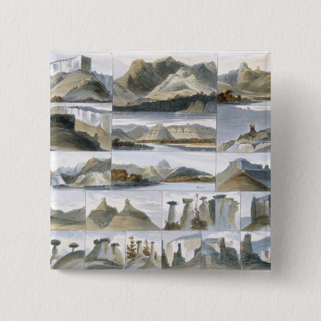 Bemerkenswerte Hügel auf dem oberen Missouri, Button (Vorderseite)