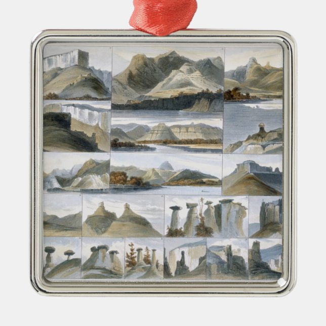 Bemerkenswerte Hügel auf dem oberen Missouri, Silbernes Ornament (Vorne)