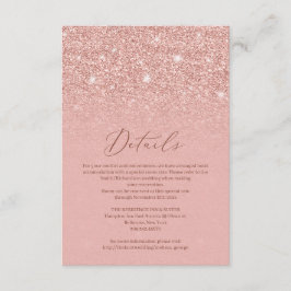 Bemerkenswerte Rose Gold Glitzer Glitzern Hochzeit Begleitkarte