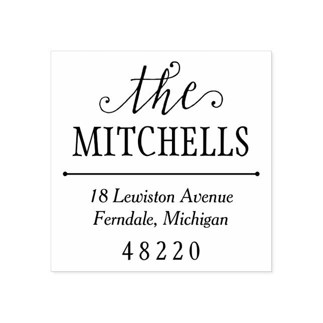 Bemerkenswerter Name Elegante Rücksendeadresse Gummistempel (Prägung)