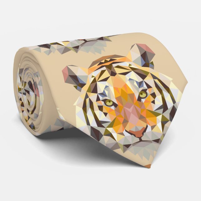 Bemerkenswertes Goldgeometrische Tiger-Krawatte Krawatte (Gerollt)