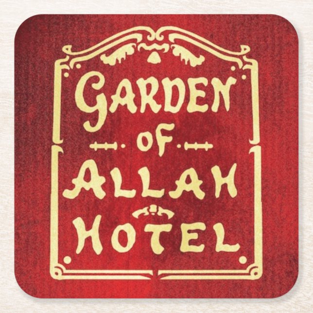 Bemerkung Garden of Allah Hotel Untersetzer (Vorderseite)