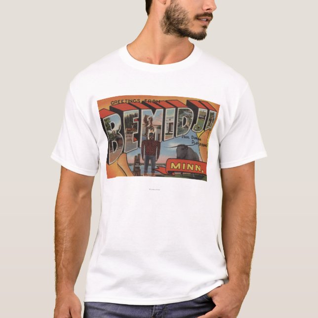 Bemidji, Minnesota - große Buchstabe-Szenen T-Shirt (Vorderseite)