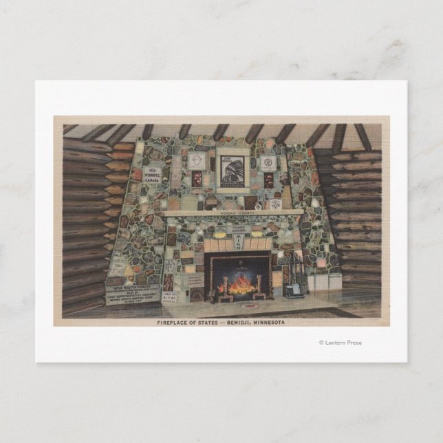 Bemidji, MN - Blick auf den Feuerplatz der Staaten Postkarte (Vorderseite)