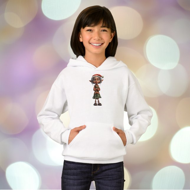 Bemused Oma Christmas Elf Girl's Hoodie (Von Creator hochgeladen)