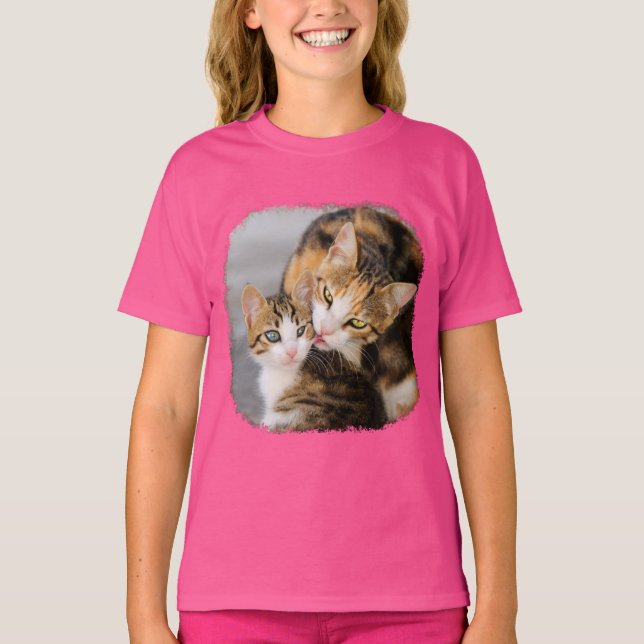 Bemuttern Sie Katzen-Liebe-niedliches T-Shirt (Vorderseite)