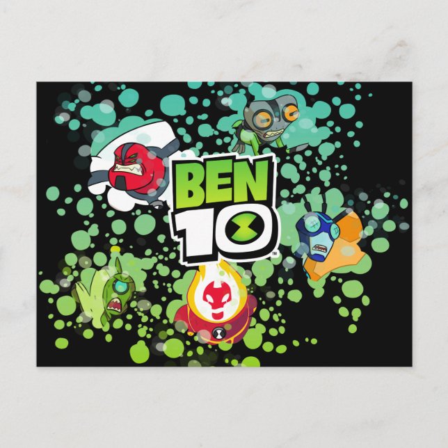 Ben 10 Alien Forms Bubble Graphic Einladungspostkarte (Vorderseite)