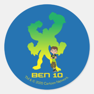 Ben 10 & Four Arms Shadow Runder Aufkleber