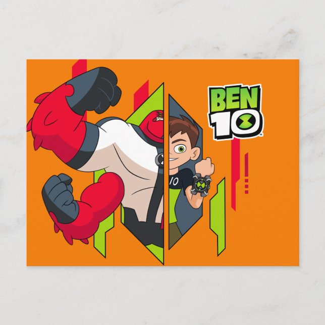 Ben 10 Vier Waffen DNA-Transformation Einladungspostkarte (Vorderseite)