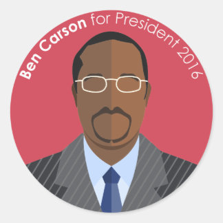 Ben Carson 2016 für Präsidialaufkleber Runder Aufkleber