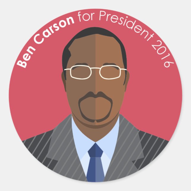 Ben Carson 2016 für Präsidialaufkleber Runder Aufkleber (Vorderseite)