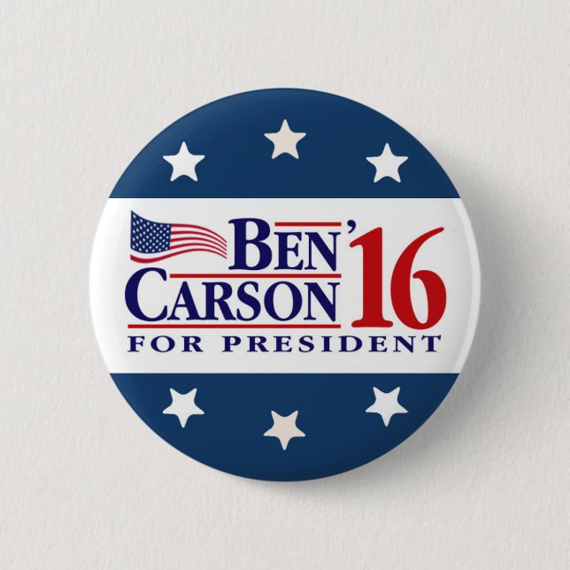 Ben Carson für Präsidenten Button (Vorderseite)