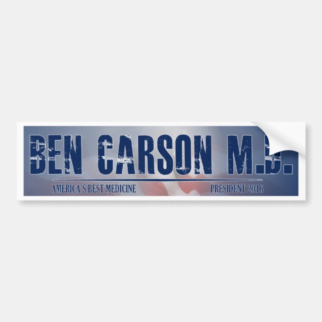 Ben Carson M.D. für Präsidenten Autoaufkleber (Vorne)