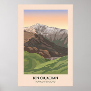 Ben Cruachan Schottlands Munros Reiseplakat Poster