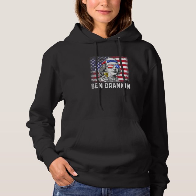 Ben Drankin 4. Juli Benjamin Franklin Men Amer Hoodie (Vorderseite)