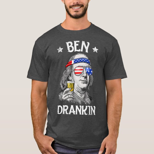 Ben Drankin 4. Juli Benjamin Franklin Men T-Shirt (Vorderseite)