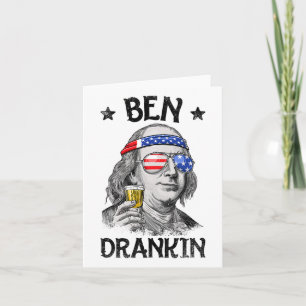 Ben Drankin 4. Juli Benjamin Franklin Men Wome Karte