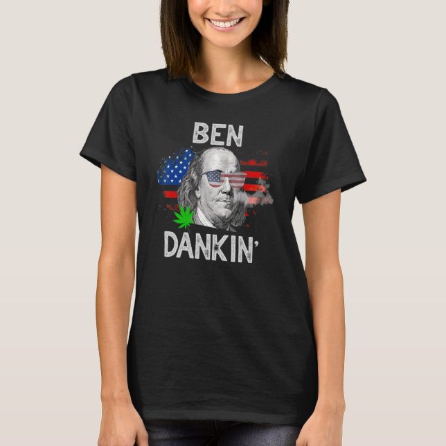 Ben Drankin 4. Juli Benjamin Franklin Usa Fla T-Shirt (Vorderseite)