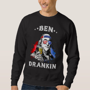 Ben Drankin 4. Juli US-Flagge für Männer Frauen Sweatshirt