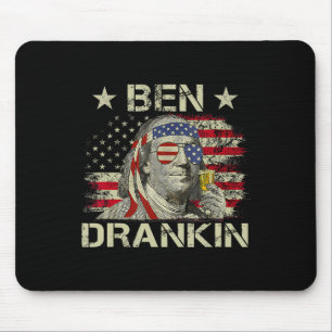 Ben Drankin Benjamin Franklin 4. Juli Funny Dr. Mousepad