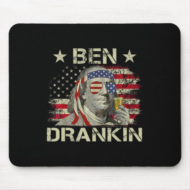 Ben Drankin Benjamin Franklin 4. Juli Funny Dr. Mousepad (Vorne)