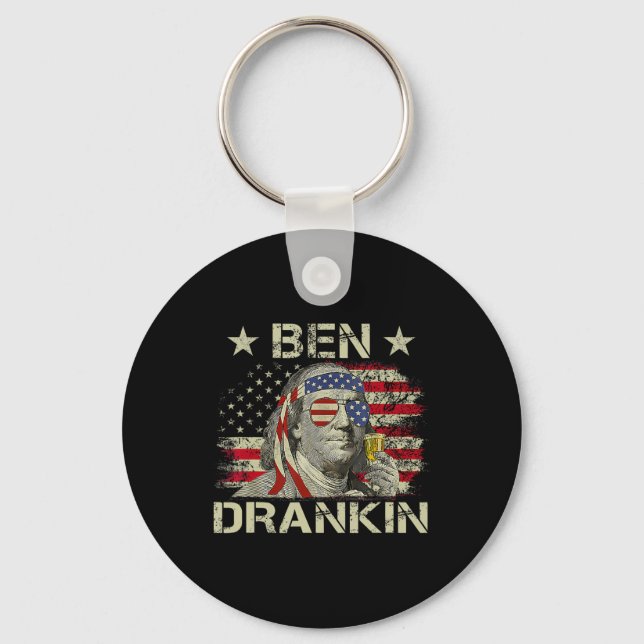 Ben Drankin Benjamin Franklin 4. Juli Funny Dr. Schlüsselanhänger (Vorderseite)