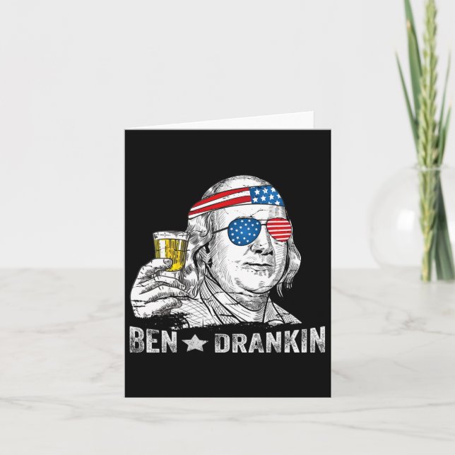 Ben Drankin - Benjamin Franklin Drinking Beer - 4t Karte (Vorderseite)