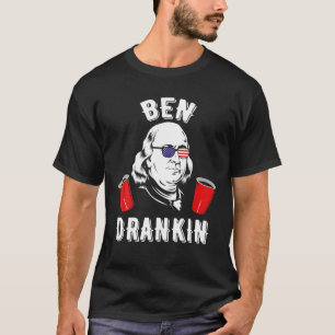 Ben Drankin Benjamin Franklin Sunglasses 4th of Ju T-Shirt