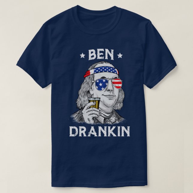 Ben Drankin Benjamin Franklin vom 4. Juli T-Shirt (Design vorne)