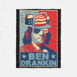 Ben Drankin Bier 4. Juli Retro-Bierliebhaber Drin Fleecedecke