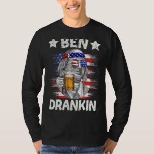 Ben Drankin Drinking Beer Benjamin Fra 4. Juli T-Shirt