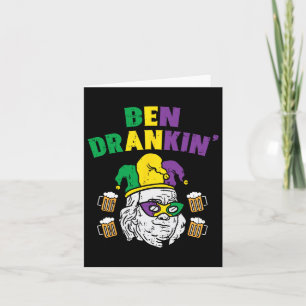 Ben Drankin Franklin Us Präsident Funny Mardi Gras Karte