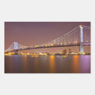 Ben Franklin Bridge Rechteckiger Aufkleber