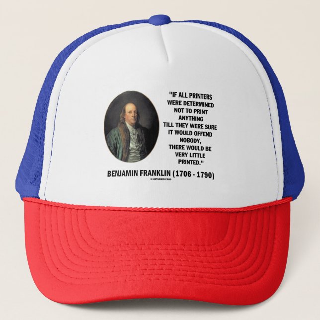 Ben Franklin Drucker nicht drucken Druckangebot Truckerkappe (Vorderseite)