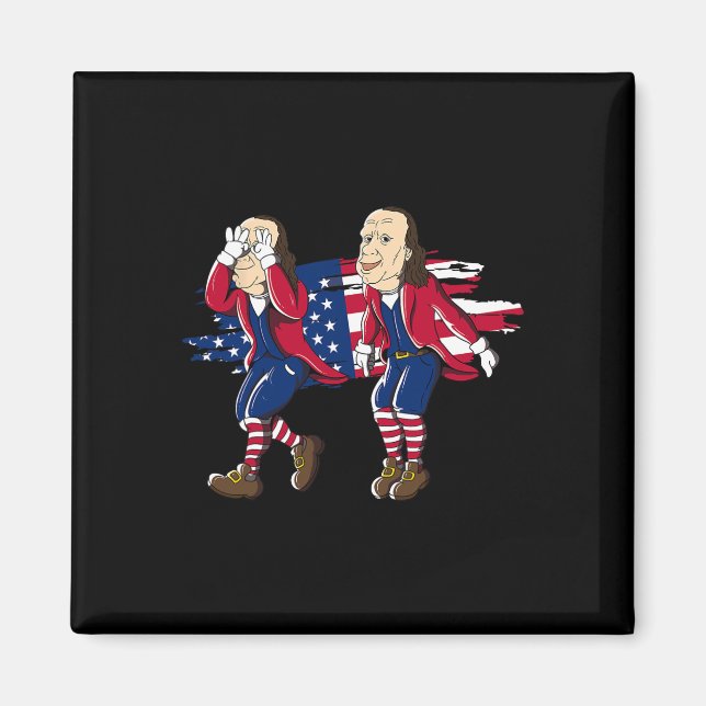 Ben Franklin Griddy American Flag 4. Juli Magnet (Vorne)