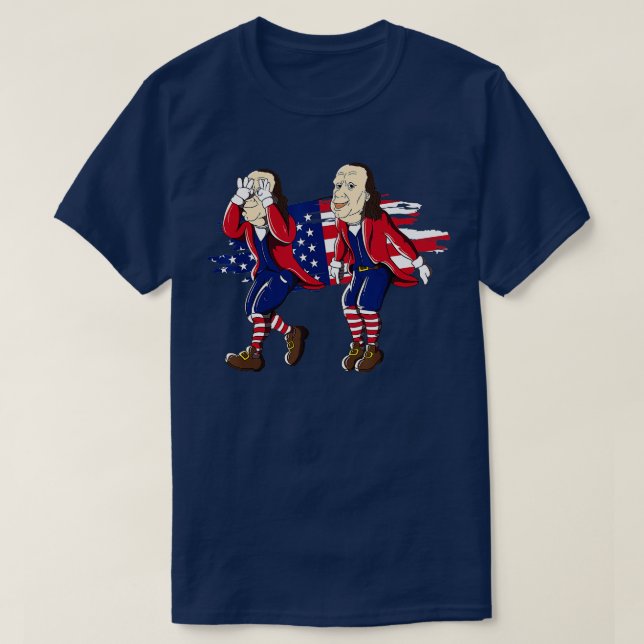 Ben Franklin Griddy American Flag 4. Juli T-Shirt (Design vorne)