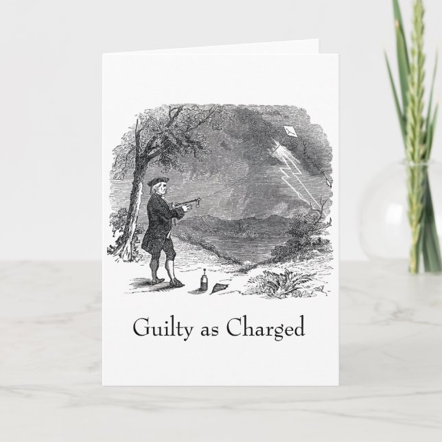 Ben Franklin Guilty als Anklage Karte (Vorderseite)