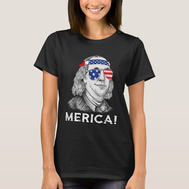 Ben Franklin Merica USA Boys Girls Kind T-Shirt (Vorderseite)