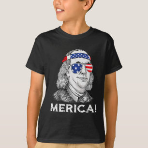 Ben Franklin Merica USA Boys Girls Kind T-Shirt
