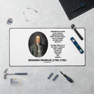 Ben Franklin Money Prolific Generating Nature Qte Schreibtischunterlage