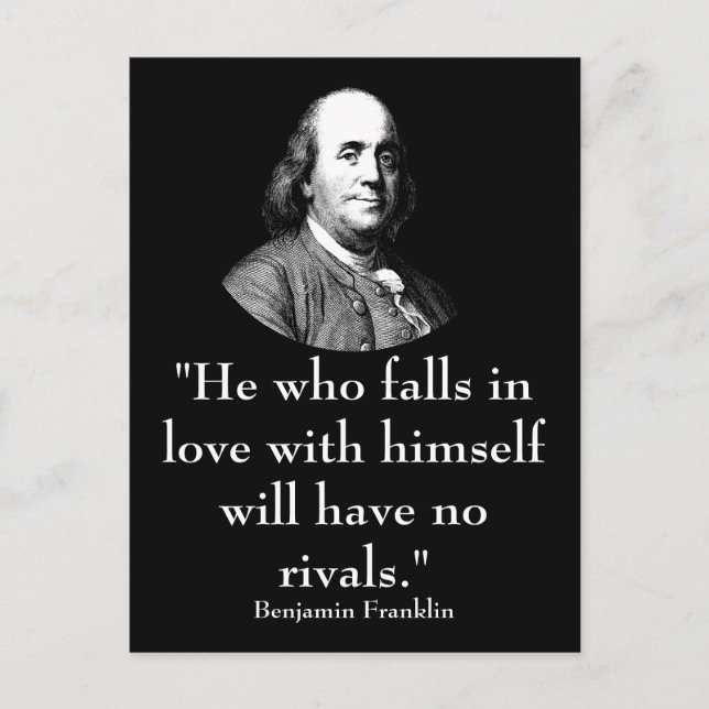 Ben Franklin und Quote Postkarte (Vorderseite)
