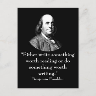 Ben Franklin und Quote Postkarte