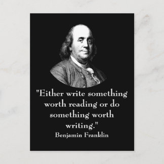 Ben Franklin und Quote Postkarte