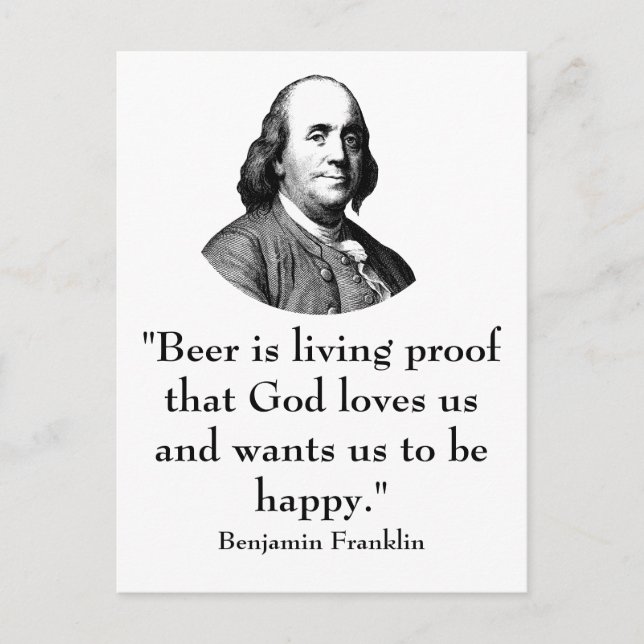 Ben Franklin und Zitat Postkarte (Vorderseite)