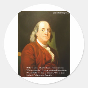 Ben Franklin (Was ist weise) Zitate Geschenke & Ka Runder Aufkleber