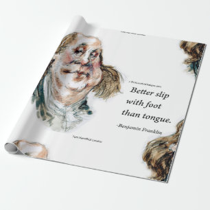 Ben Franklin & Zitat Lustige Karikatur Geschenkpapier