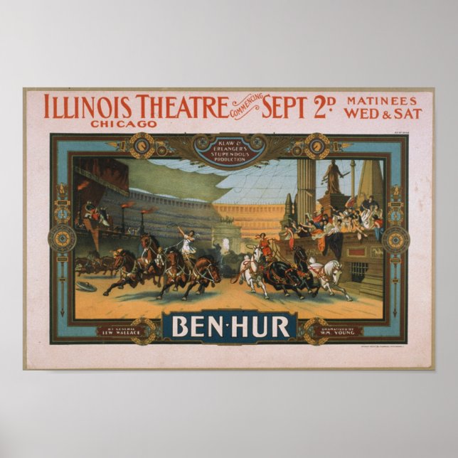 BEN HUR VINTAG THEATER POSTER REPRINT (Vorne)