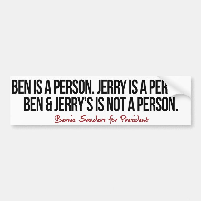 Ben ist eine Person, die Jerry eine Person - Autoaufkleber (Vorne)