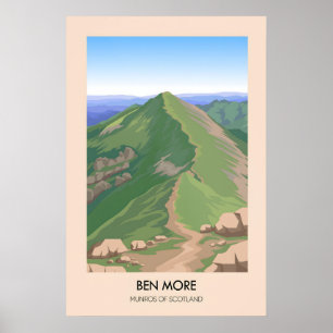 Ben More Munros d'Écosse Affiche de voyage