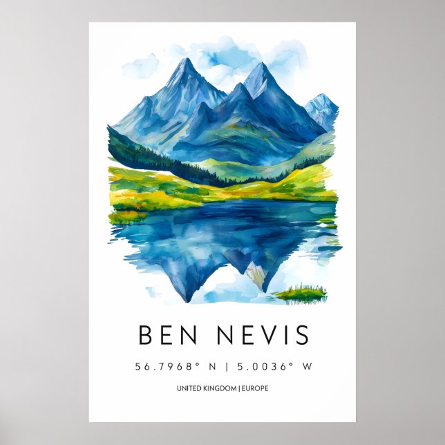 Ben Nevis Aquarell 1 Poster (Vorne)
